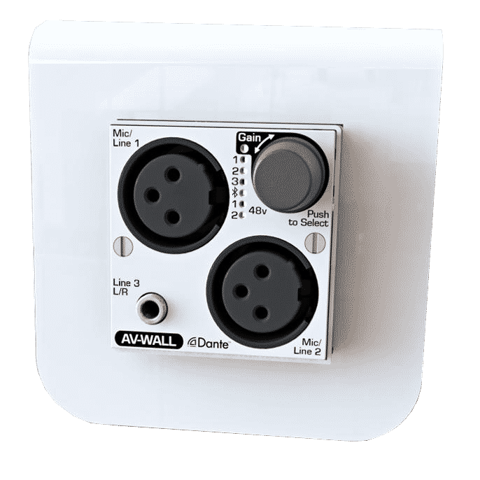 Wall Mounted Dante Mic/Line or Bluetooth Audio Input Interface - Link